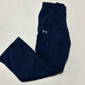 Under Armour youth medium navy obsidian joggers sweatpants VGUC pockets drawstri